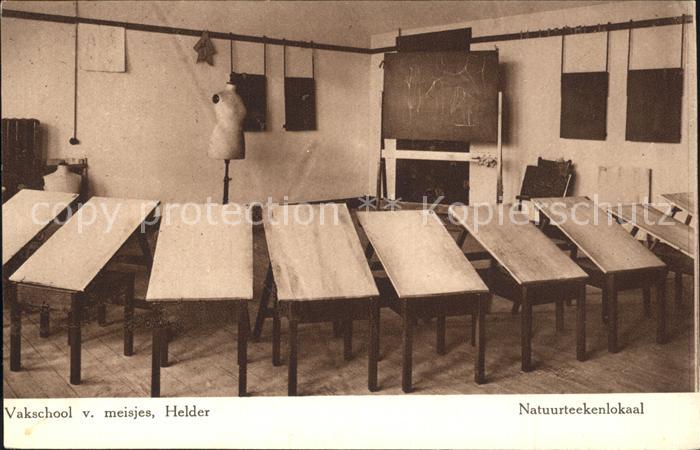 Schule School Ecole Escuela Scuola-- Vakschool v. meisjes Helder Natuurteeke
