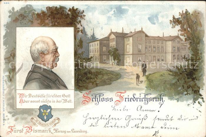 Bismarck Schloss Friedrichsruh Litho