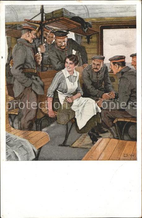 Wennerberg Brynolf Kriegspostkarte Nr. 13 Urlaubsfahrt Soldaten