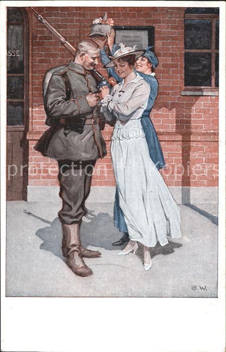 Wennerberg Brynolf Kriegspostkarte Nr. 8 Vor der Abfahrt Soldat