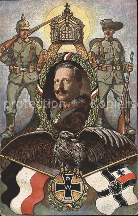 Wilhelm II Adler Fahnen Schwarz-Weiss-Rot Krone Kolonialkriegerdank