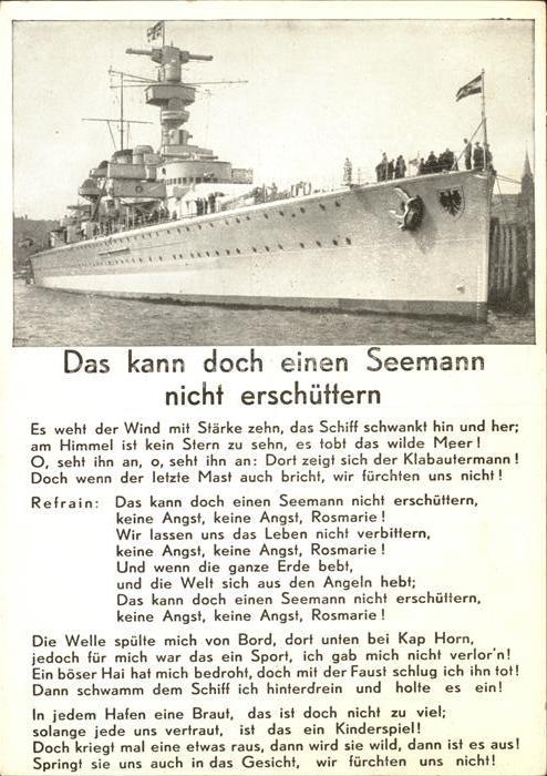 Marine Lied Das kann doch einen Seemann nicht erschuettern