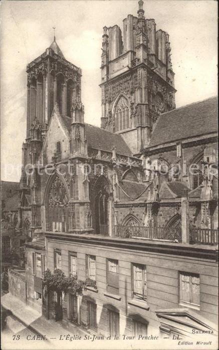 Caen Eglise St Jean et la Tour Penchee