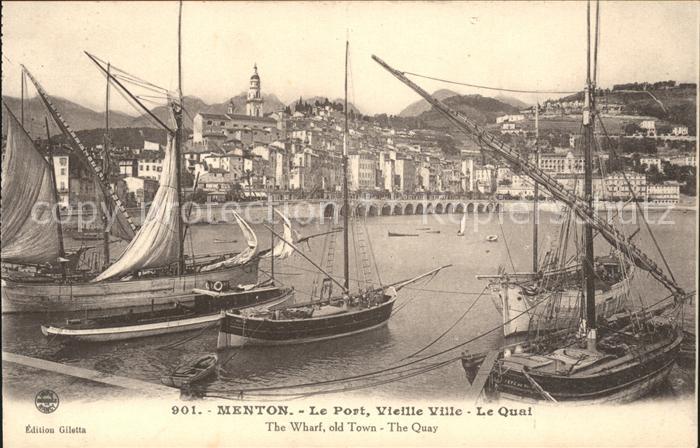 Menton Alpes Maritimes Port Vieille Ville et Quai Bateaux