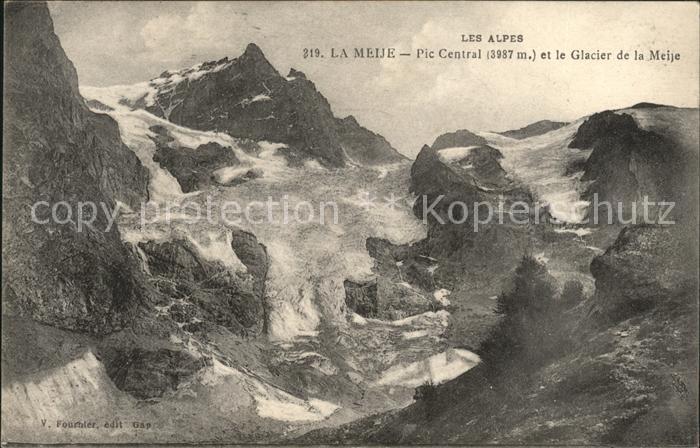 La Meije Pic Central et Glacier de la Meije Gletscher