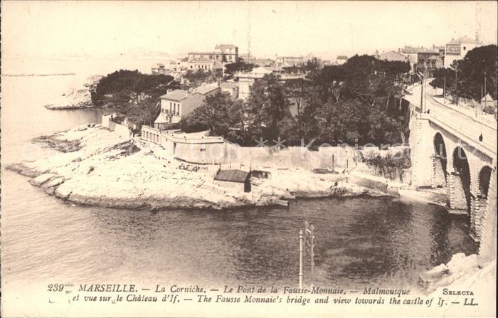 Marseille Bouches-du-Rhone Corniche Pont de la Fausse Monnai Chateau d If