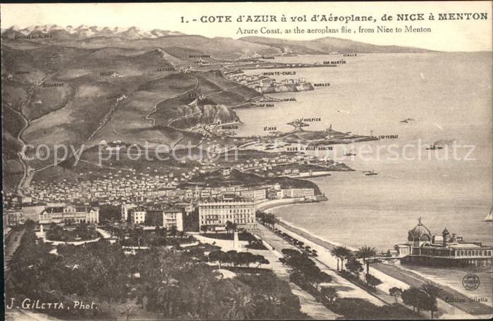 Nice Alpes Maritimes Vue aerienne de Nice a Menton
