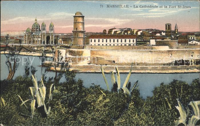 Marseille Bouches-du-Rhone Cathedrale et Fort Saint Jean