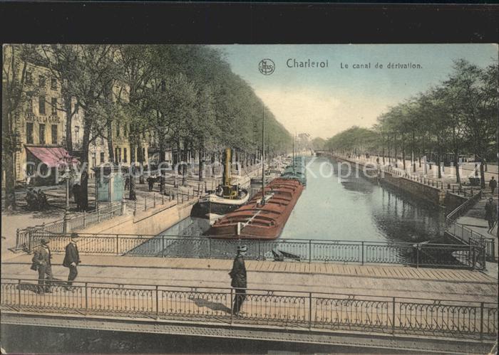 Charleroi Wallonie Canal de derivation Frachtkahn