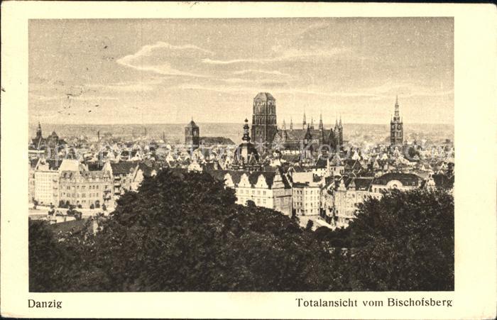 Danzig Westpreussen Totalansicht vom Bischofsberg