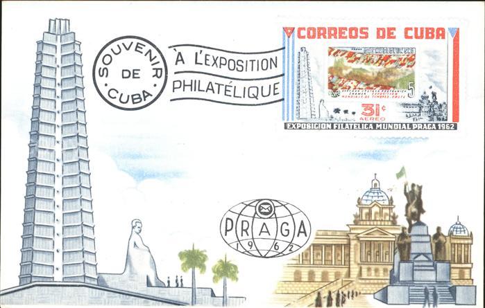 Praha Prahy Prague Exposition Philatelique 1962 Souvenir de Cuba