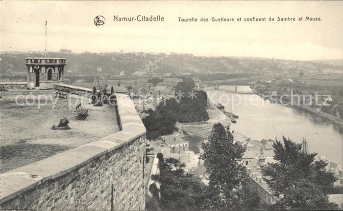 Namur Wallonie Citadelle Tourelle des Guetteurs et confluent de Sambre et Meuse
