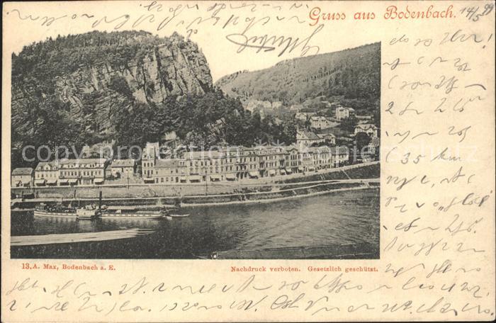 Bodenbach-Tetschen Boehmen Dampfer Landungsplatz Schaeferwand