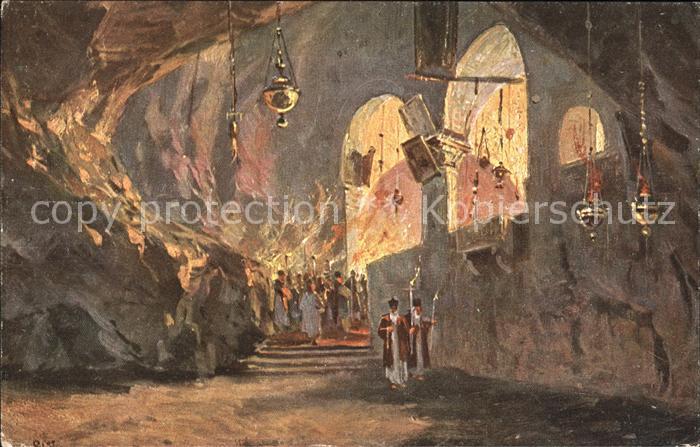 Jerusalem Yerushalayim Kreuzfindungskapelle Kuenstlerkarte