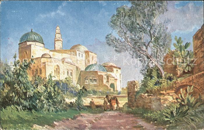 Jerusalem Yerushalayim Davids Grab Kuenstlerkarte