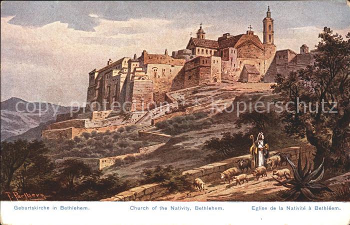 Bethlehem Yerushalayim Eglise de la Nativite Geburtskirche Kuenstlerkarte Serie