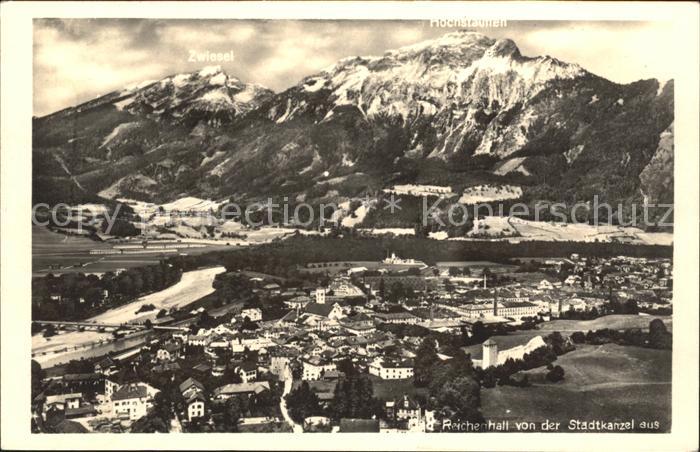 Bad Reichenhall Panorama Blick von der Stadtkanzel mit Hochstaufen Chiemgauer Al