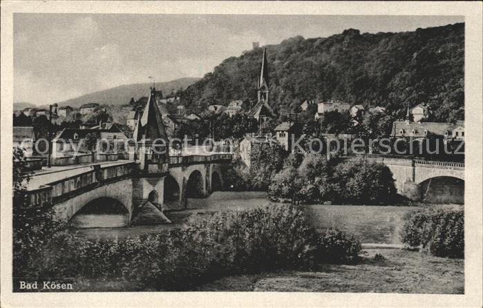 Bad Koesen Ortsansicht mit Kirche Saale Bruecke