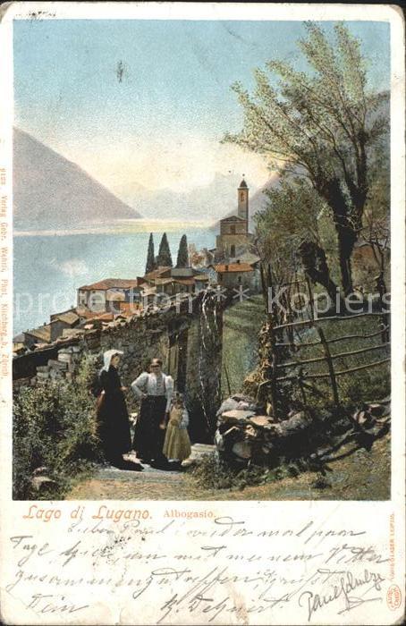Albogasio Dorfansicht mit Kirche Luganersee Lago di Lugano