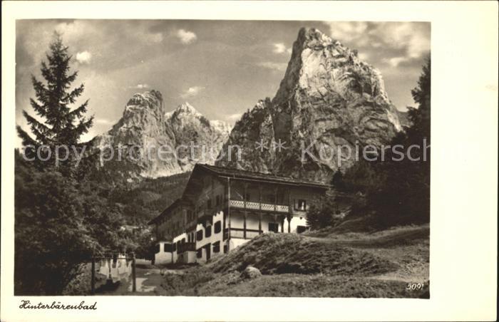 Hinterbaerenbad mit Totenkirchl und Haltspitze Unterkunftshaus Deutscher Alpenve