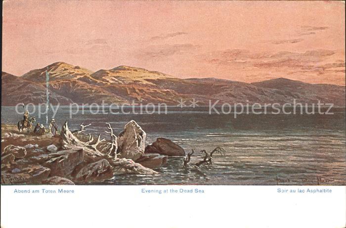 Totes Meer Dead Sea Abendstimmung Kuenstlerkarte Serie 709 Palaestina No. 4