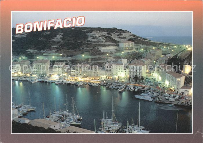 Bonifacio Corse du Sud Le port la nuit vue aerienne
