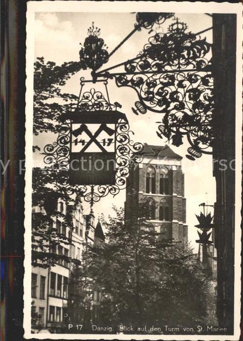 Danzig Westpreussen Blick auf den Turm von St. Marien Kirche