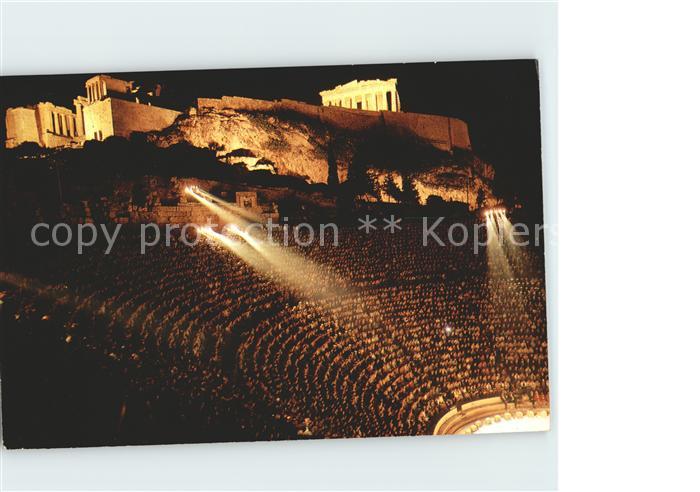Athenes Athen Herodes Atticus Odeum beleuchtet Tempel Antike