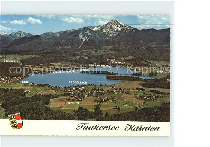 Faakersee Panorama mit Mittagskogel Karawanken Wappen