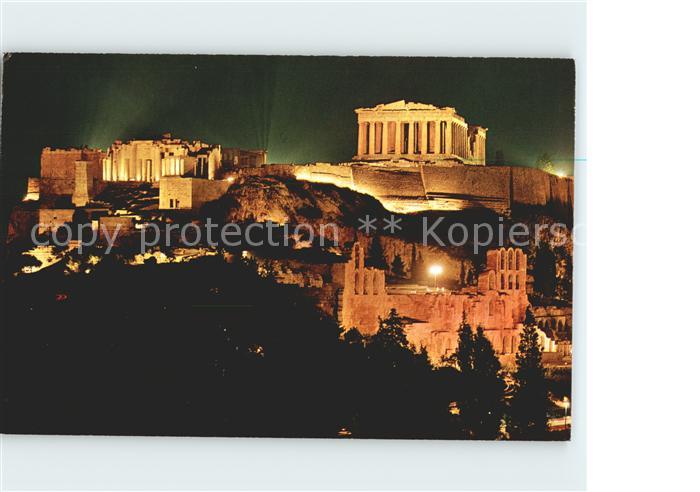 Athenes Athen Akropolis bei Nacht Tempel Antike