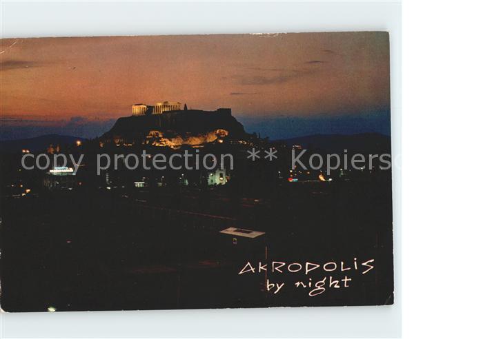 Athenes Athen Akropolis bei Nacht Tempel Antike