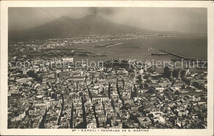 Napoli Neapel Panorama da San Martino veduta aerea
