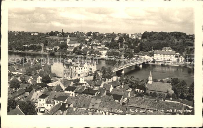 Crossen Oder Blick auf die Stadt mit Berglehne