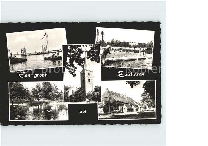 Zuidlaren Hafen Segelboot Schwanenteich Schwimmbad Kirche