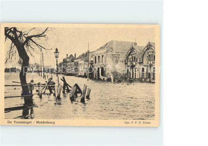 Middelburg Zeeland De Tramsingel Hochwasser