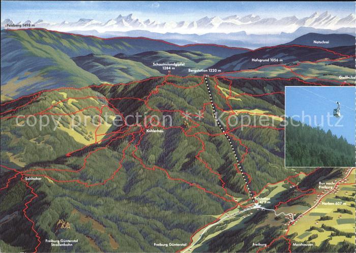 Schauinsland Panoramakarte Schauinslandgipfel Schauinslandbahn