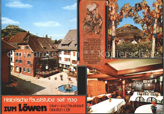 Staufen Breisgau Hotel-Restaurant Zum Loewen Historische Fauststube