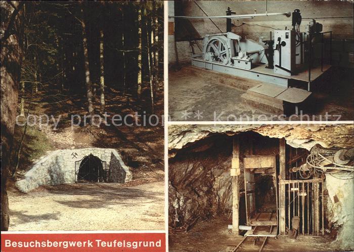 Untermuenstertal Besuchsbergwerk Teufelsgrund Eingang Foerdermaschine Haengebank