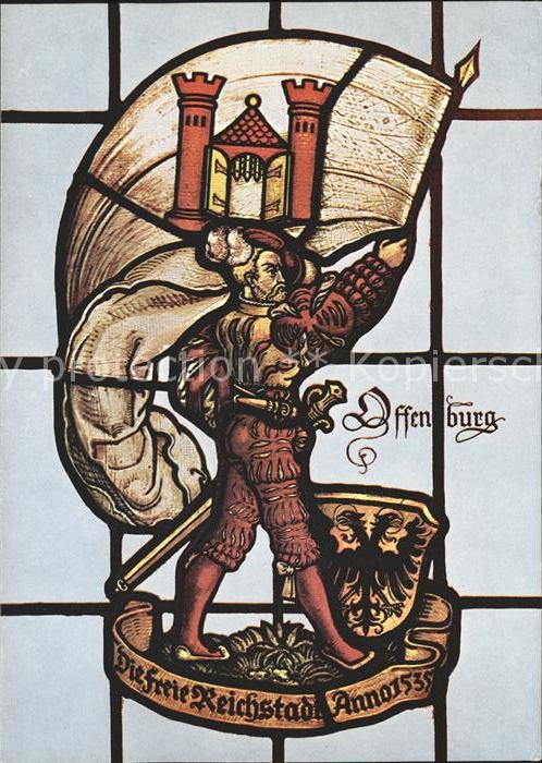 Offenburg Fahnenschwinger Bleiverglasung Rathaus