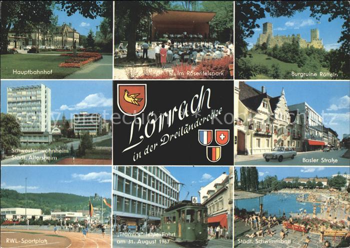 LoeRRACH Baden BW Hauptbahnhof Basler Strasse RWL-Sportplatz Schwesternwohnheim
