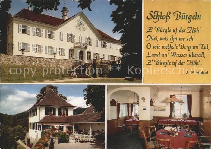 Kandern Schlosswirtschaft Buergeln Gedicht Johann Peter Hebel