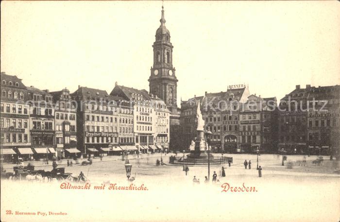 DRESDEN Elbe Altmarkt Kreuzkirche