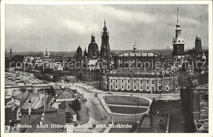DRESDEN Elbe A.H.Platz Schloss Katholische Hofkirche