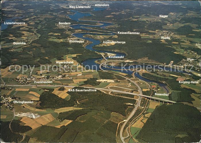 Biggesee Panoramakarte Rosenthal Olpe Kirchesohl Attendorn Rhode