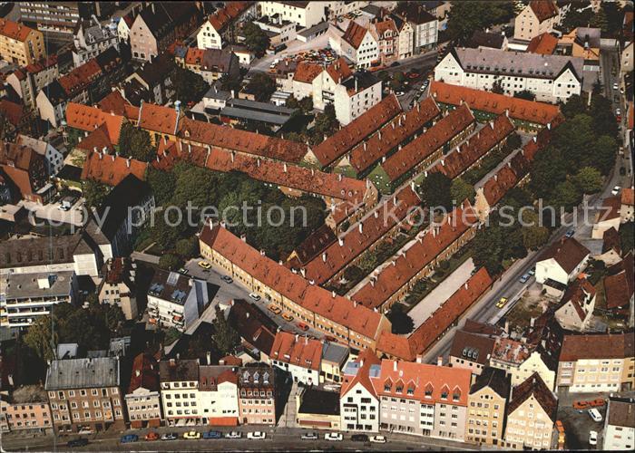 Augsburg Fuggerei Fliegeraufnahme