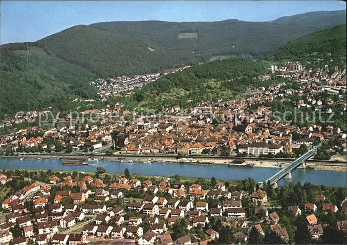 Eberbach Neckar Fliegeraufnahme Teilansicht Bruecke
