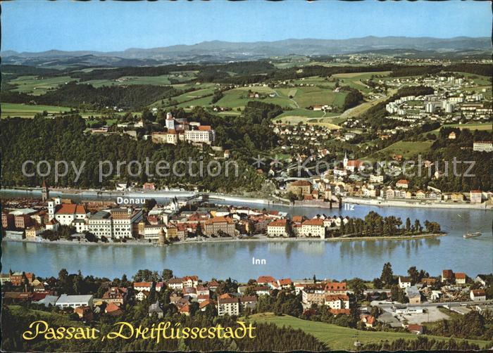 PAssAU Bayern Fliegeraufnahme Inn Ilz Donau