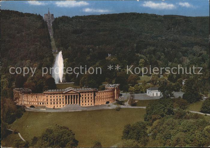 Wilhelmshoehe Kassel Fliegeraufnahme Herhules Schloss gr. Fontaene