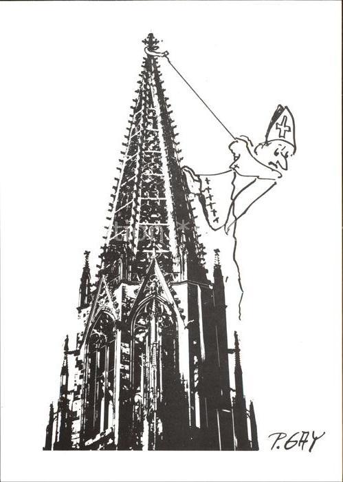 Freiburg Breisgau Muenster Karikaturen Bischof Kuenstlerkarte P. Gay