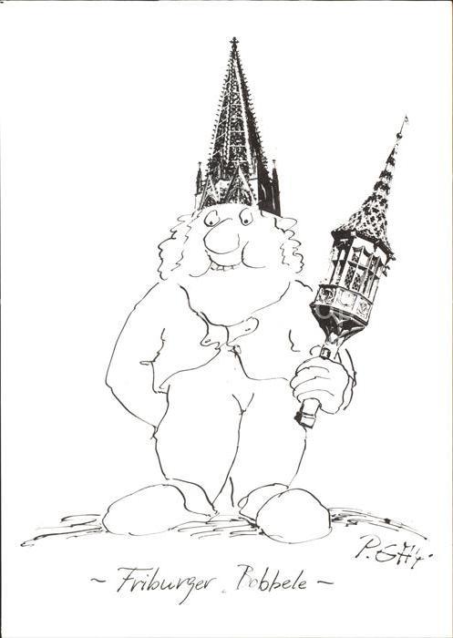 Freiburg Breisgau Kuenstlerkarte P. Gay Friburger Bobbele Karikaturen